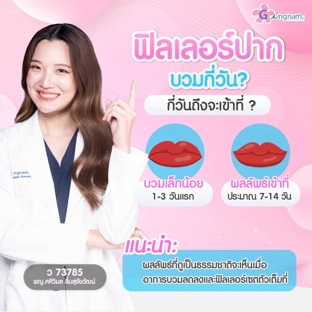 ฟิลเลอร์ปาก บวม1-3 วัน
