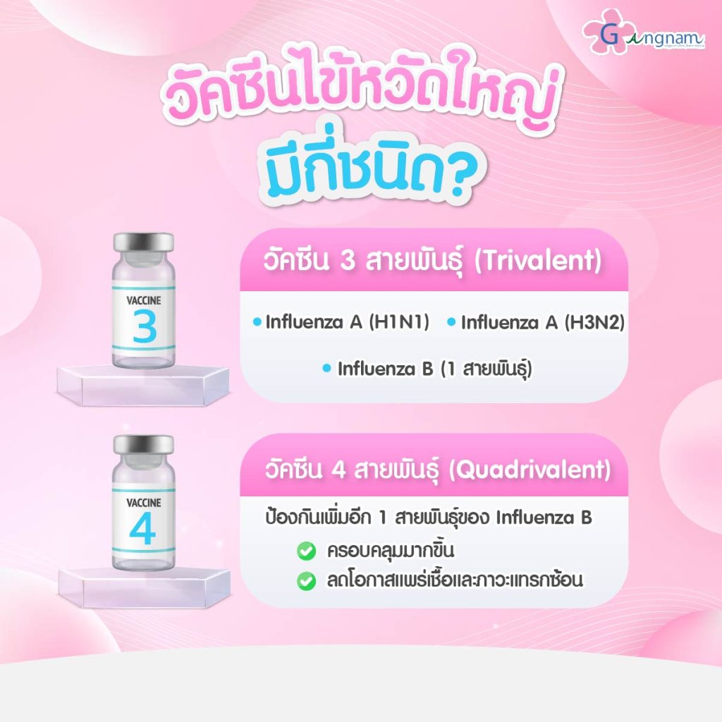 ชนิดของวัคซีนไข้หวัดใหญ่