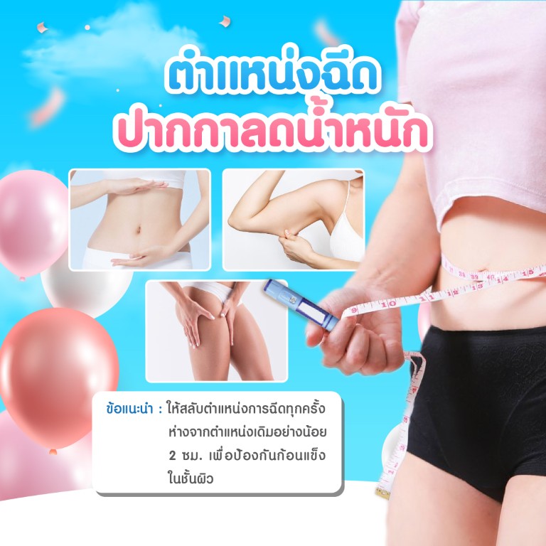 ตำแหน่งฉีดปากกาลดน้ำหนัก