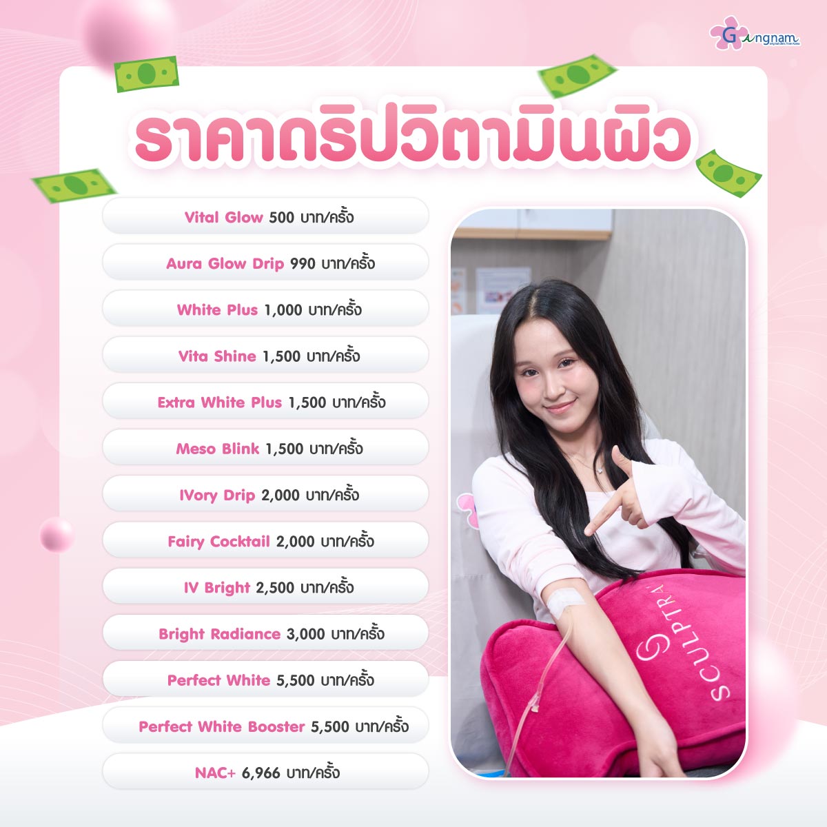 ตารางราคาดริปผิวดริปผิวขาว